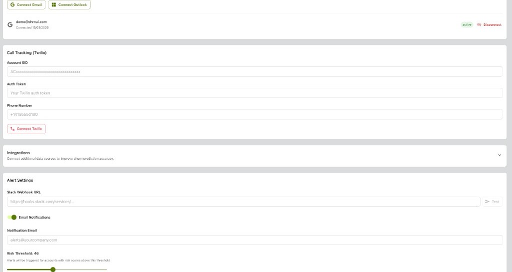ChrnAI platform screenshot: Effortless insights, zero extra configuration